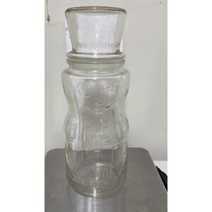 Vintage Mr. Peanut 75th Birthday Anniversary Glass Jar 1991 Embossed